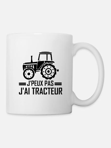 J'peux pas j'ai tracteur - Mug blanc - blanc