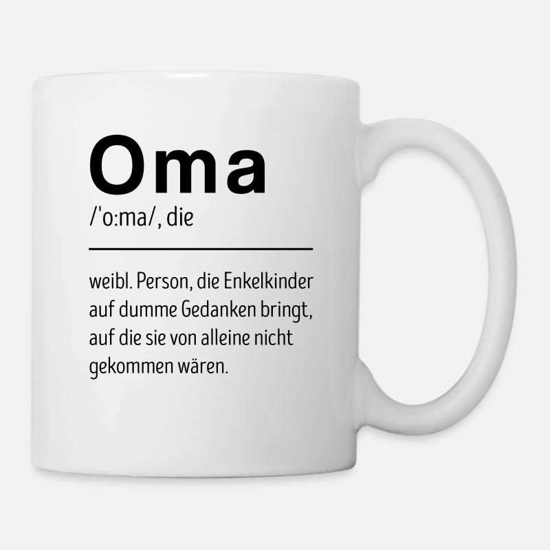 Großmutter Oma Definition Wörterbuch Omi Enkel Fam - Tasse - Weiß