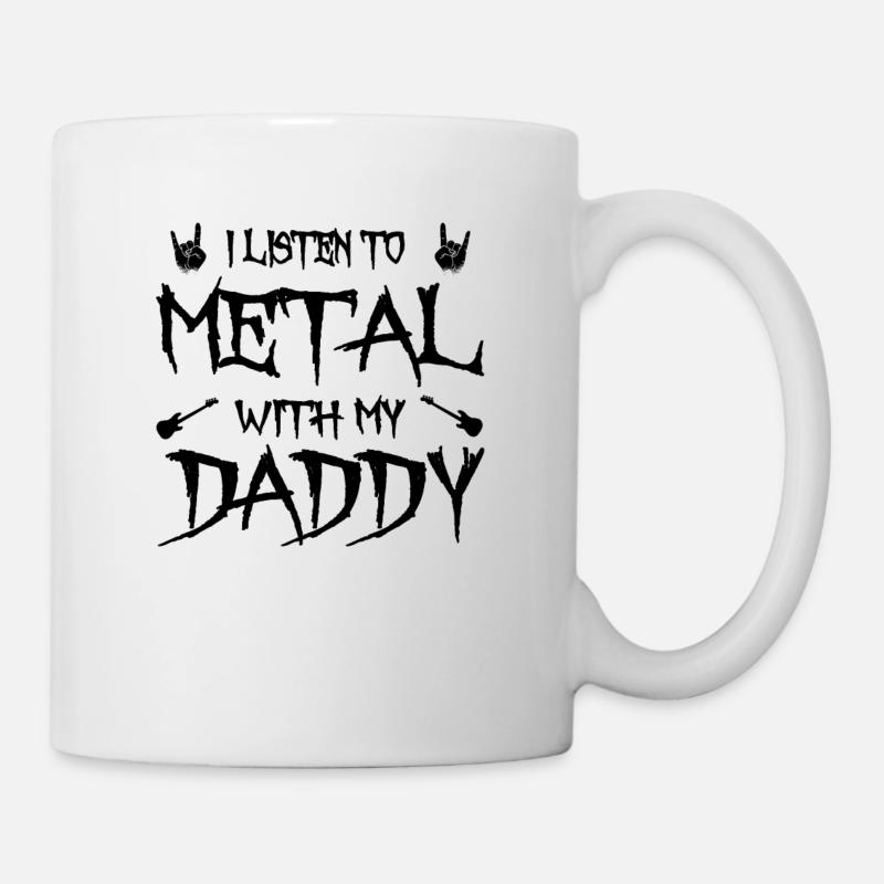 Metal E-guitare Enfants Rock Papa Bébé - Mug blanc - blanc