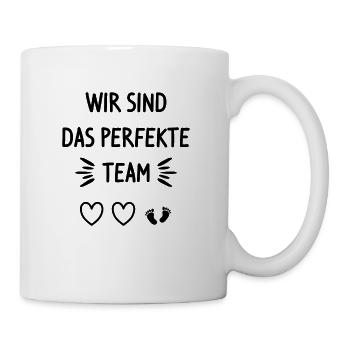 Wir Sind Das Perfekte Team Familie Baby Hund - Tasse - Weiß - Rechts