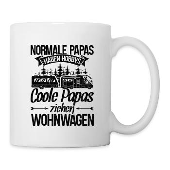 Normale Papas Haben Hobbys Coole Papas Ziehen Wohn - Tasse - Weiß - Rechts