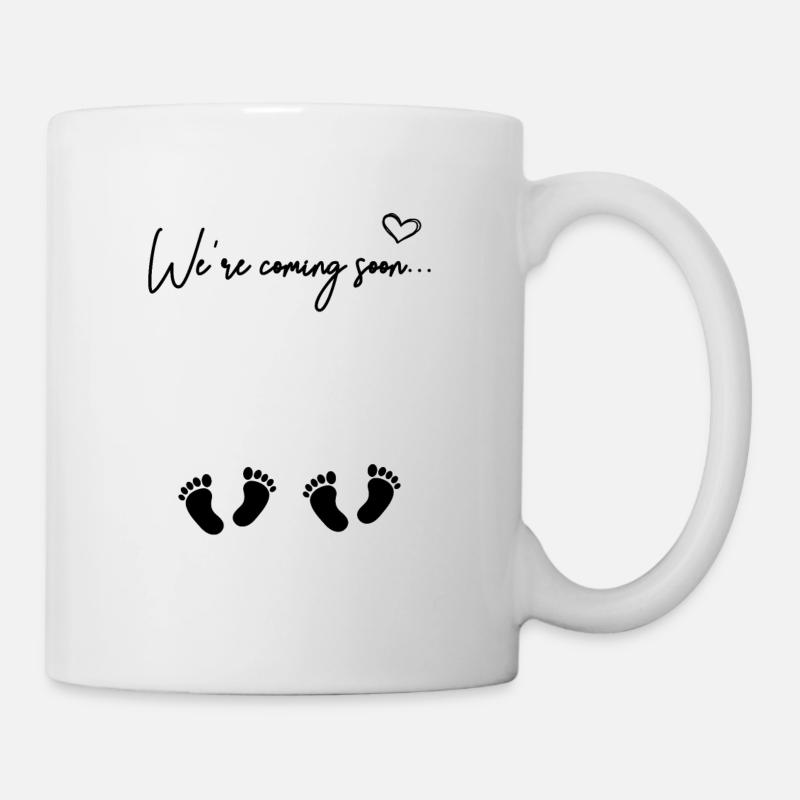 I'm Coming Soon Zwillinge Schwangerschaft Geburt - Tasse - Weiß