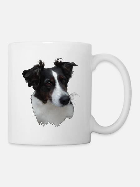 Lumpi,schwarz/weiß mit braunen Augen - Tasse - Weiß