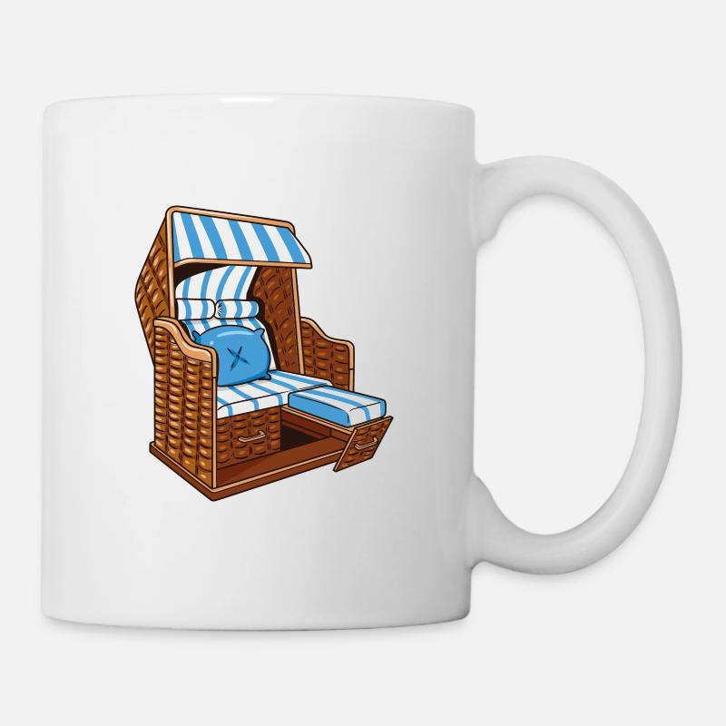 Ferien Strandkorb - Tasse - Weiß