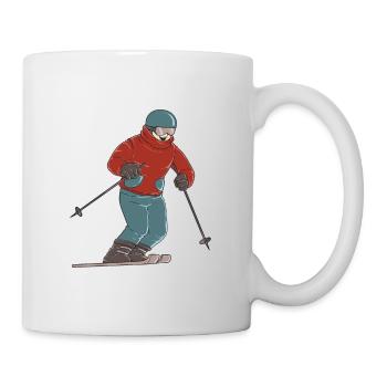sports Happy Skiing - Mug - white - Right