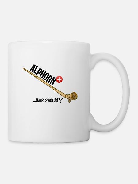Alphorn Schweiz was söscht - Tasse - Weiß