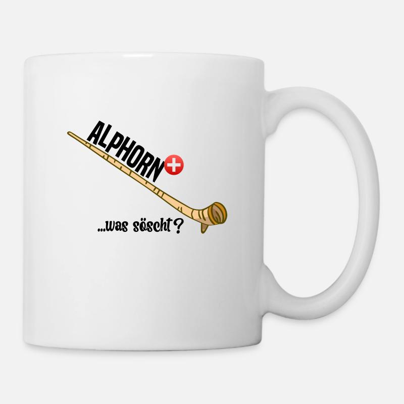 Alphorn Schweiz was söscht - Tasse - Weiß