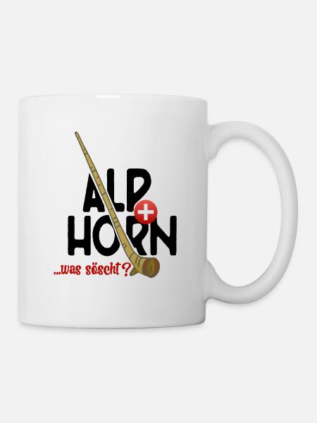 Alphorn Schweiz was söscht - Tasse - Weiß