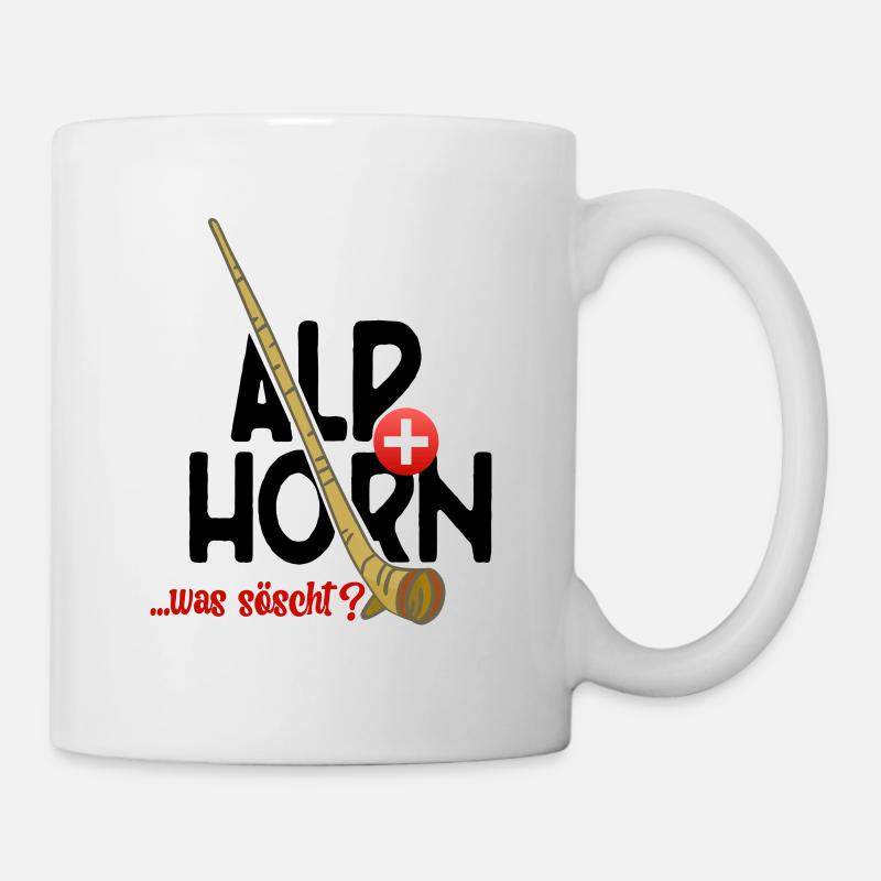 Alphorn Schweiz was söscht - Tasse - Weiß