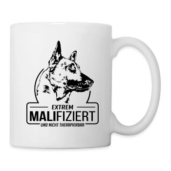 MALIFIZIERT Malinois Hunde Spruch Hund Wilsigns - Tasse - Weiß - Rechts