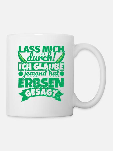 Erbsen Geschenke Erbsenliebhaber lustig Essen - Tasse - Weiß