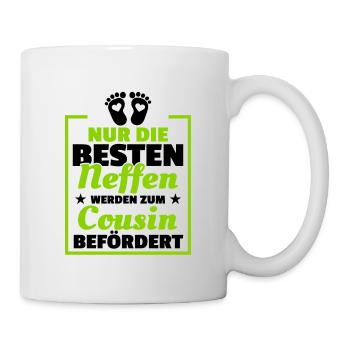 Nur Die Besten Neffen Werden Zum Cousin Befördert - Tasse - Weiß - Rechts