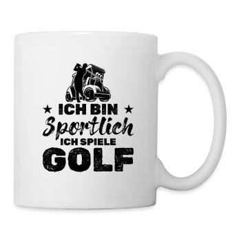 Ich Bin Sportlich Ich Spiele Golf Golfspieler Golf - Tasse - Weiß - Rechts