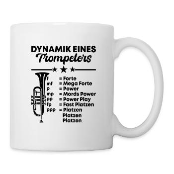 Dynamik Eines Trompeters Trompete Blasmusiker Inst - Tasse - Weiß - Rechts