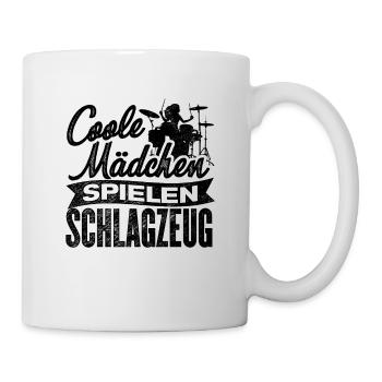 Coole Mädchen Spielen Schlagzeug Musikinstrument M - Tasse - Weiß - Rechts