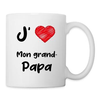 J aime mon grand papa - Mug blanc - blanc - Droite