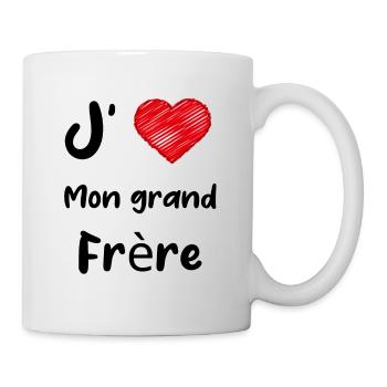 J aime mon grand frère - Mug blanc - blanc - Droite