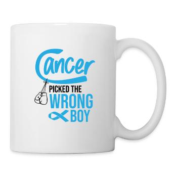 Cancer Picked The Wrong Boy Cancer Survivor Tumor - Tasse - Weiß - Rechts