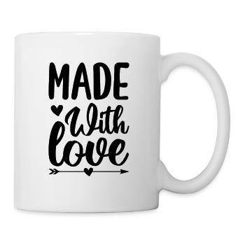 Made With Love Künstler Geschenk - Tasse - Weiß - Rechts