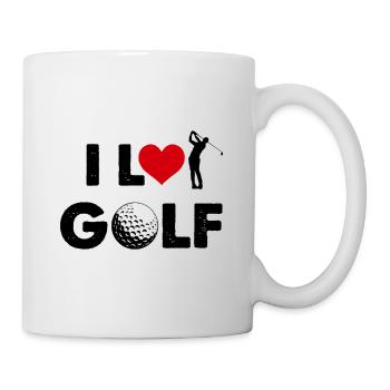 Ich liebe Golf Golf Golf Golf Dad Love Heart Vintage - Tasse - Weiß - Rechts