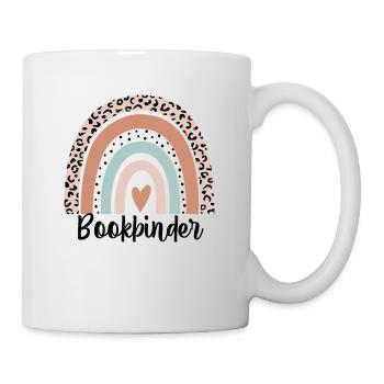 Bookbinder Rainbow Leopard Funny Bookbinder Gift - Mug - white - Right