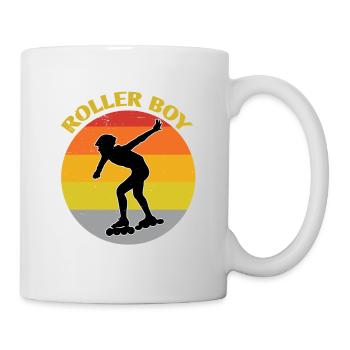Roller Boy Retro Roller Skates Inline Skating Skat - Tasse - Weiß - Rechts
