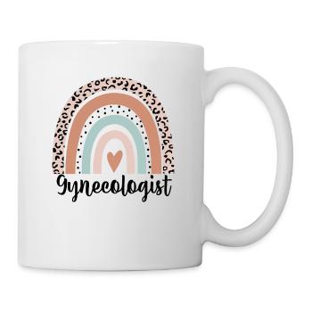Gynecologist Rainbow Leopard Funny Gynecologist - Mug - white - Right