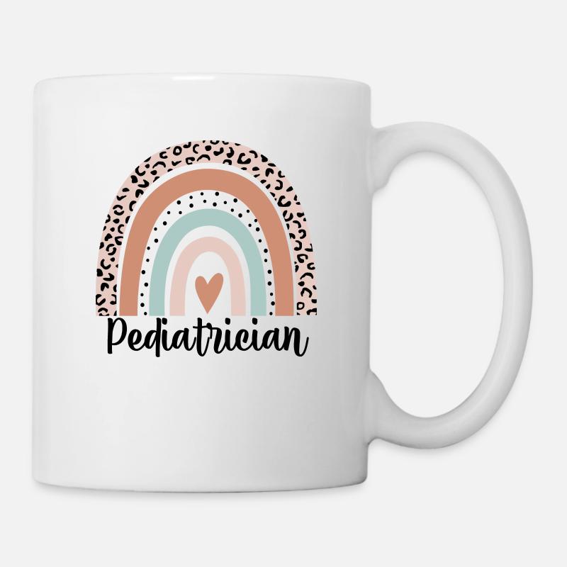 Kinderarzt Regenbogen Leopard Lustiger Kinderarzt - Tasse - Weiß