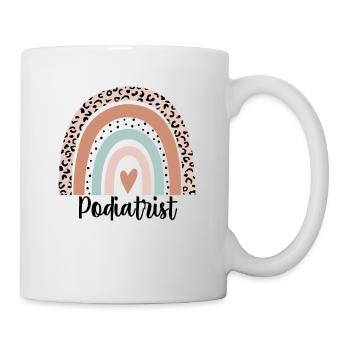 Podiatrist Rainbow Leopard Funny Podiatrist Gift - Mug - white - Right
