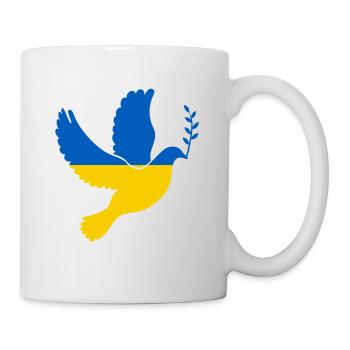Peace Ukraine Flag Doves Bird Peace Symbol - Mug - white - Right