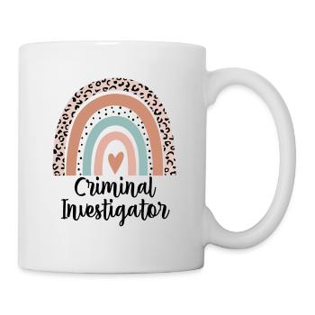Enquêteur criminel Rainbow Leopard Drôle de cadeau - Mug blanc - blanc - Droite