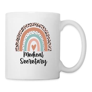 Secrétaire médical Rainbow Leopard Drôle cadeau - Mug blanc - blanc - Droite