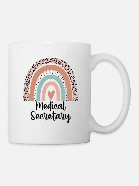 Medizinische Sekretärin Rainbow Leopard Lustiges Geschenk - Tasse - Weiß