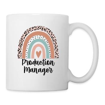 Production Manager Rainbow Leopard Funny Gift - Mug - white - Right