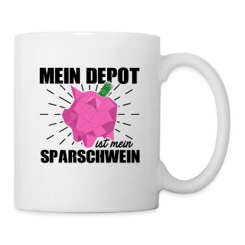 Mein Depot Ist Mein Sparschwein Aktionär Investier - Tasse - Weiß - Rechts