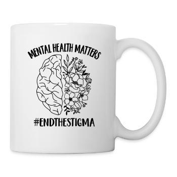 Mental Health Matters Floral Brain Graphic End - Mug - white - Right