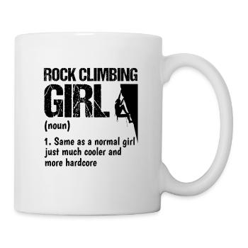 Rock Climbing Girl Noun Mountaineering Bouldering - Tasse - Weiß - Rechts