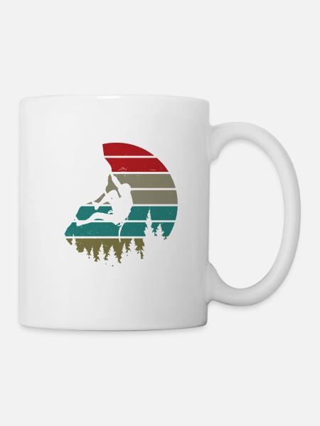 Retro Graphic Climbing Bouldering Rock Climber Mou - Tasse - Weiß