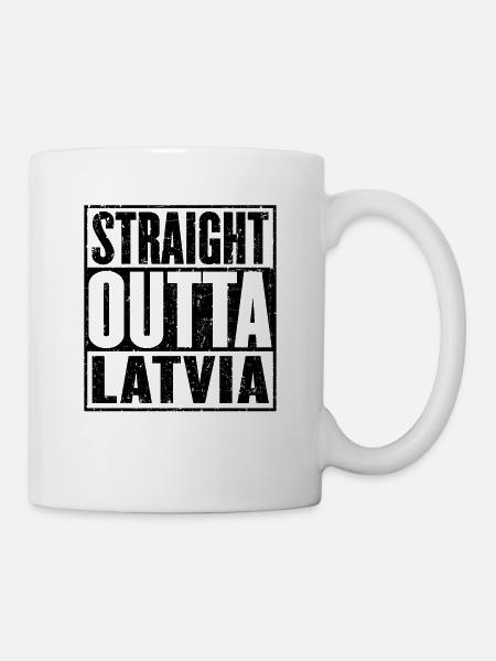 Straight Outta Lettland - Tasse - Weiß