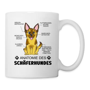 Anatomie des Schäferhundes - Tasse - Weiß - Rechts