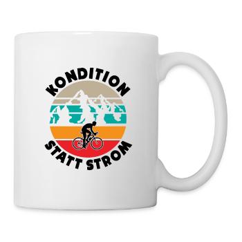 Kondition Statt Strom Rennradfahrer Radsport Fahrr - Tasse - Weiß - Rechts