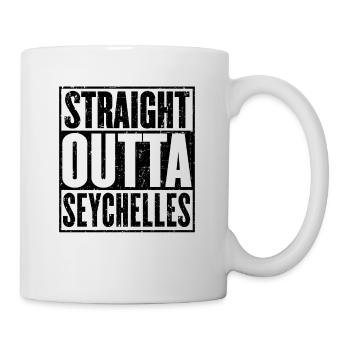 Gerade Outta Seychellen - Tasse - Weiß - Rechts