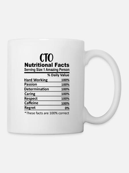 Cto Nährwertangaben Lustig - Tasse - Weiß