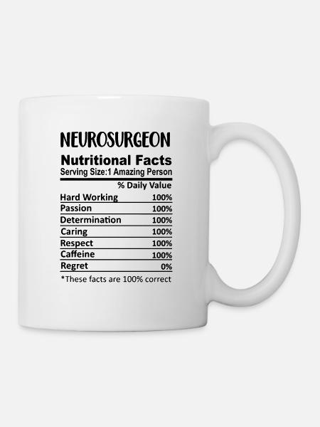 Neurochirurgien Nutrition Facts Drôle - Mug blanc - blanc
