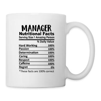 Manager Nährwertangaben Lustig - Tasse - Weiß - Rechts