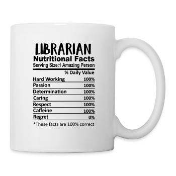 Librarian Nutrition Facts Funny - Mug - white - Right