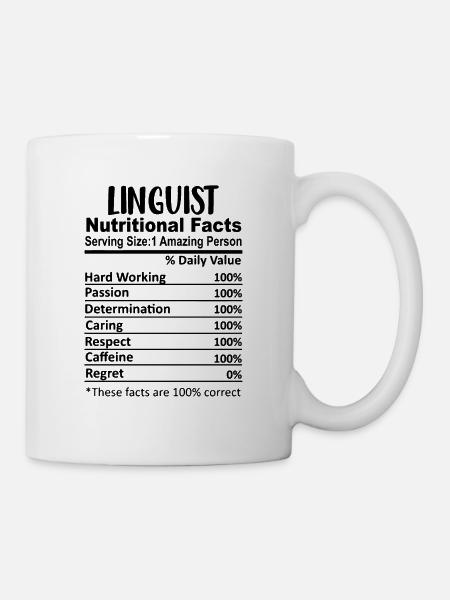 Linguist Nutrition Facts Funny - Mug - white