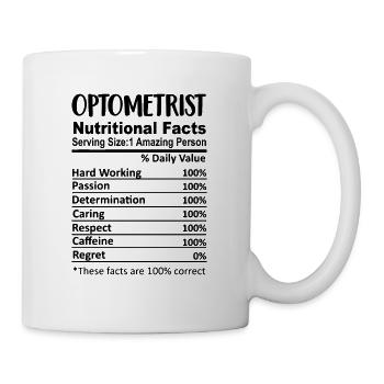 Optiker Nährwerte Lustig - Tasse - Weiß - Rechts