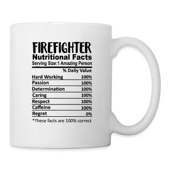 Firefighter Nutrition Facts Funny - Mug - white - Right