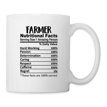 Farmer Nutrition Facts Drôle - Mug blanc - blanc - Droite
